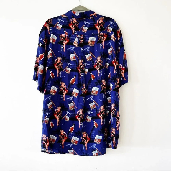 Junction West Men’s XXL Rayon Bowling Shirt Pauli Girl Cigars Whiskey New w Tags - Picture 2 of 7